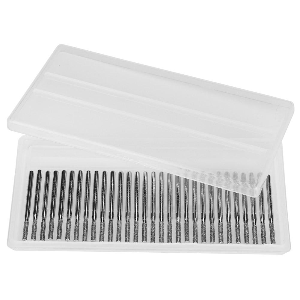 

30 шт. 2,5 мм цилиндрические плоские алмазные сверла шлифовальные иглы электрошлифовальные инструменты для резьбы по нефриту