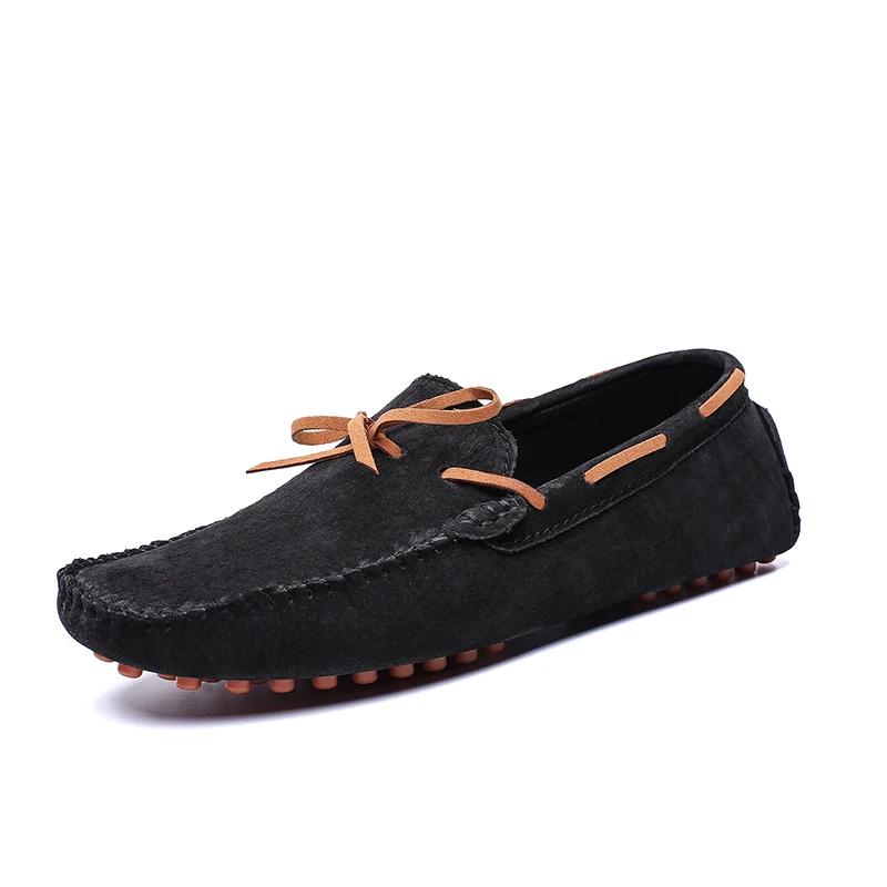 

Fashion British Style Genuine Leather Loafers Men Big Size 47 Soft Bottom Driving Lazy Shoes New Moccasins Outdoor Slip-on Suede Loafers 38 чёрный
