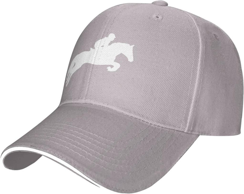 Equestrian Show Jumping Rider Horse Silhouette Baseball Cap Polyester Adult Outdoor Adjustable Sport Cap