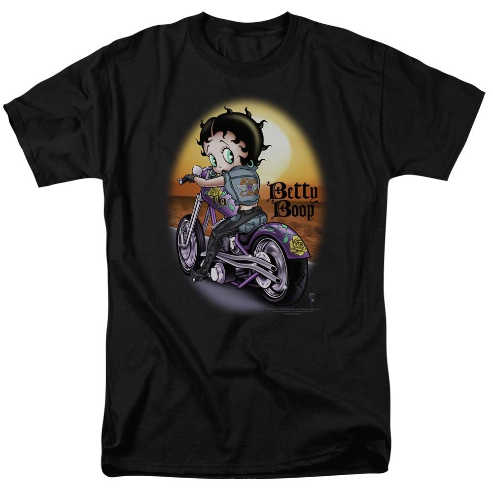 Betty Boop - Wild Biker - Adult Unisex Short Sleeve T-Shirt - Black S