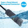 1pc/2pcs IP68 Waterproof Cable Type C Female Connectors for Harsh Environment and Quick Installation Outdoor Use