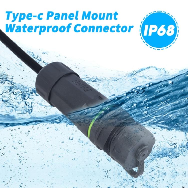 1pc/2pcs IP68 Waterproof Cable Type C Female Connectors for Harsh Environment and Quick Installation Outdoor Use