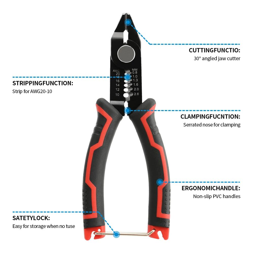 Wire Stripper Pliers Automatic Stripping Cutter Cable Wire Crimping Electrician Repair Tools Wire Stripper Tool Hand Tools