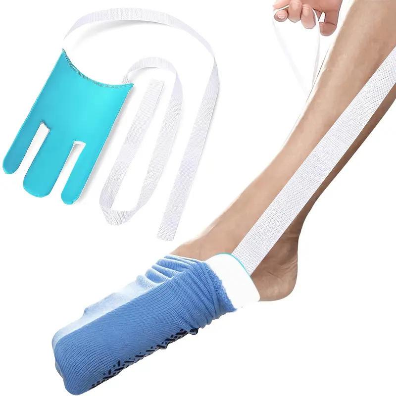 Sock Puller Helper Tool No Bending Easy On Sock Aid Device Soft Padding for Knee Surgery Recovery Patients Elderly