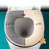 Assento de Vaso Sanitário para Gato com Alça Zíper Espesso Quente Almofada de Assento Universal Padrão de Bordado Camurça Acessórios para Banheiro.