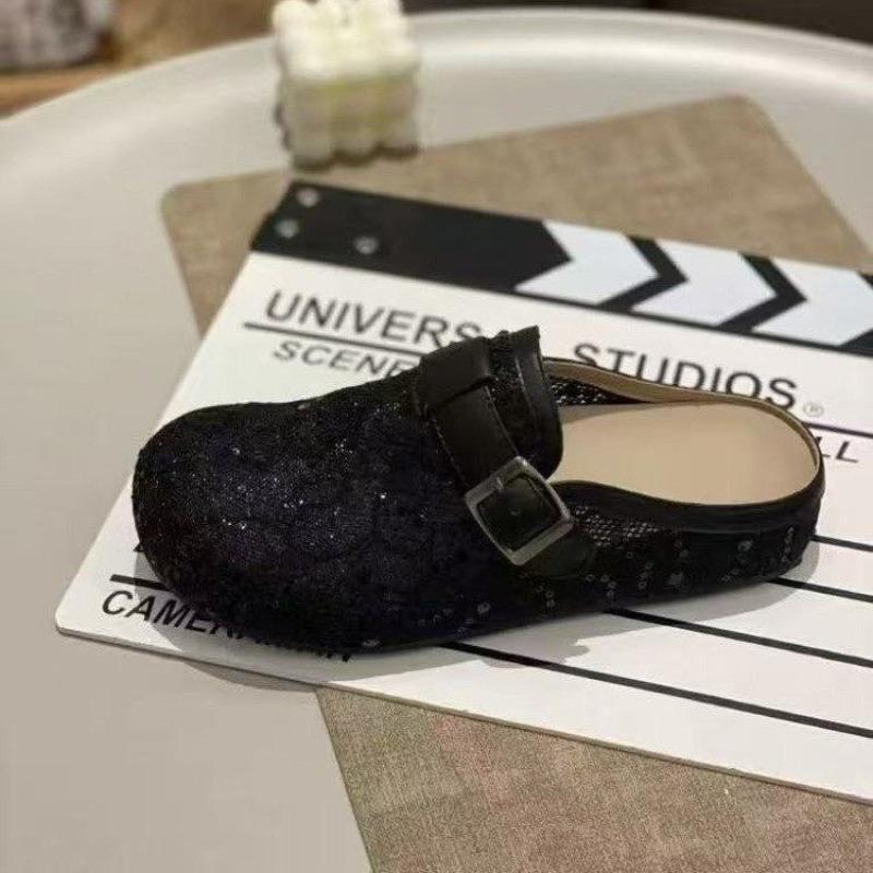 Flip-top Shoes Women's Shoes Half Slippers Versatile Flat Anti-slip Slippers