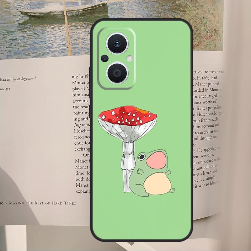 Mint Green The Frog Mushroom Cover For OPPO Reno 10 12 13 14 Pro 11 F 12F 13F 14F 7 8 Lite OPPO Find X9 X6 X5 X8 Pro Case