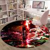 1pc Kamado Tanjiro  Carpet, Round Rug, Comfortable, Suitable for Entryways, Living Rooms, Office, And Bedrooms, Christmas Decoration
