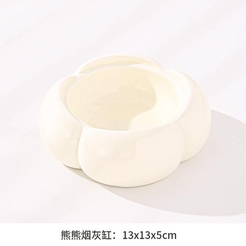Ceramic ashtray with lid high sense ornaments creative personality living room luxury office trend decoration anti-fly ash
