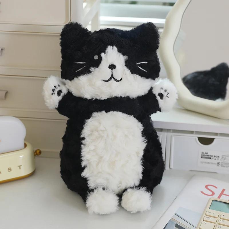 Adorable Orange Tabby Cat Plush Toy Soft Fluffy Kitten Stuffed Animal Cuddly Doll Gift For Cat Lovers 30cm