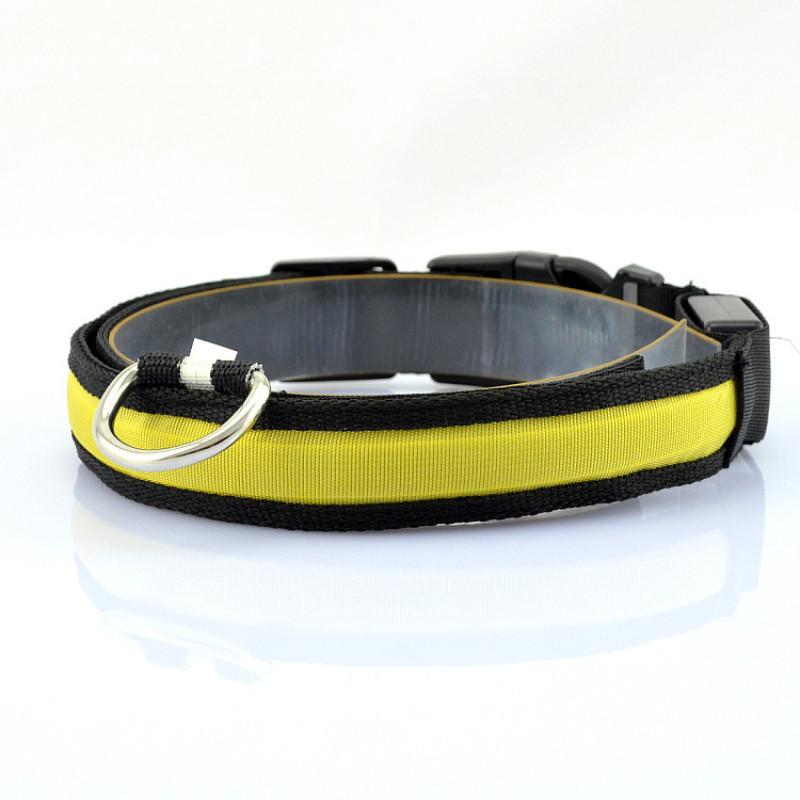 Adjustable Size Usb Rechargeable Led Pet Collar For Cats And Dogs Nylon Material