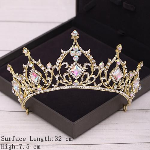 Corona Nuziale Accessori per Capelli Matrimonio d'Oro Strass di Cristallo Tiara e Corone da Sposa Accessorio per Capelli Diadema Ornamento per Capelli