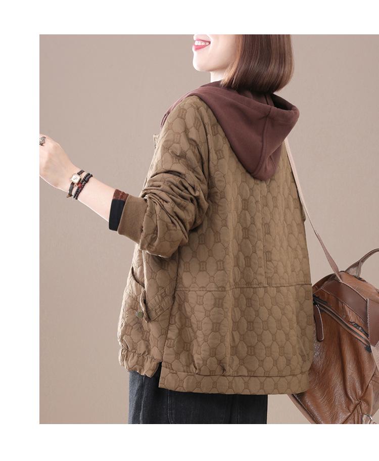 Mamas Jacke: Damen 2025 Übergröße Gesteppt Baumwollgepolstert Leicht Lässig Herbst Winter Mode