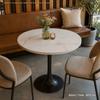 Elegant round table top in white marble look, 2 sizes diameter 70 cm & diameter 50 cm, durable melamine surface