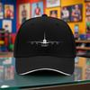 1pc A380 Airplane Print Baseball Cap Lightweight Breathable Black Snapback Hat for Outdoor Activities Camping Travel
