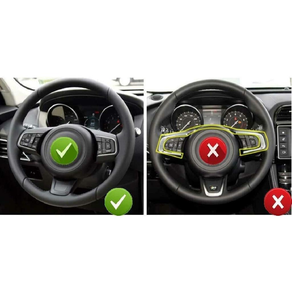 For Jaguar F-Type Carbon fiber ABS Steering Wheel Button Frame Cover Trim 15-21