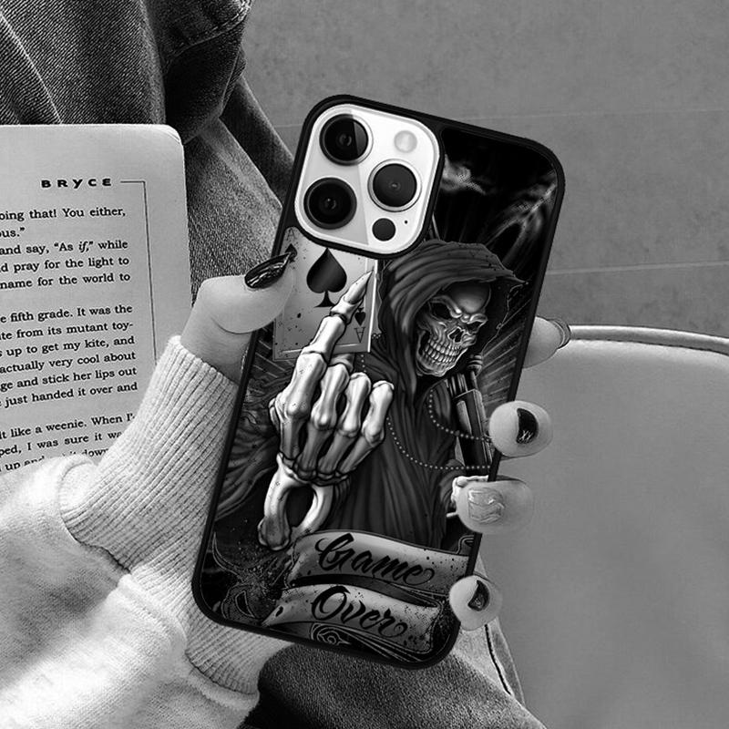 Custodia per Telefono Dito Medio Scheletrico per iPhone 16 15 SE2020 6 7 8 Plus per Apple 13 11 12 14 Mini Pro Max Cover coque Shell