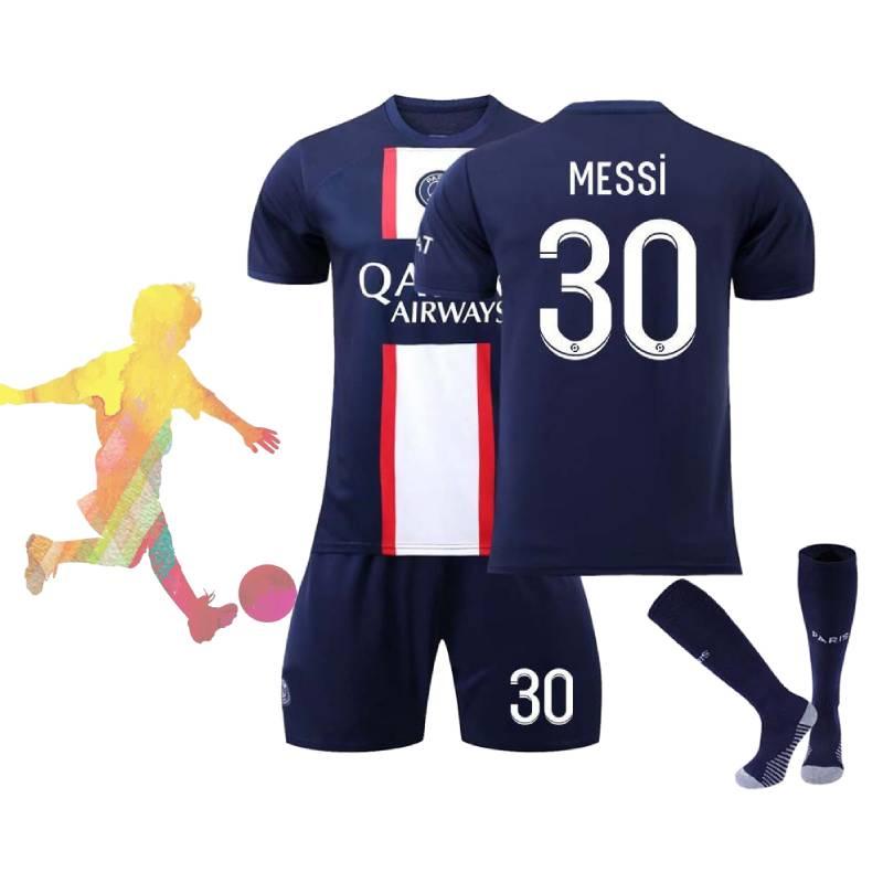Paris Home Jersey Set Messi 30 Mbappe 7 Neymar 10 Polyester Soccer Kit