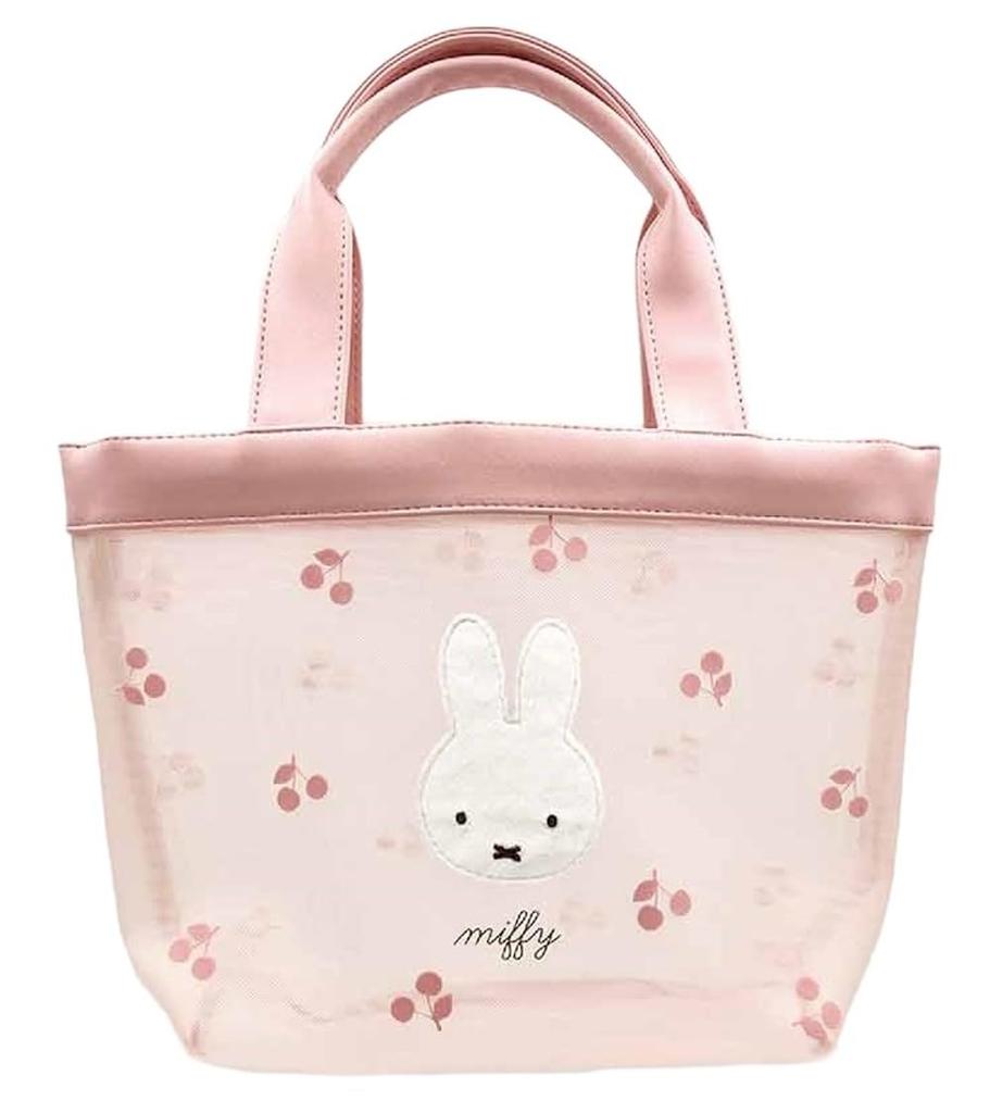 Marimo Craft Miffy Cherry Fleur Series Mesh Mini Tote W310 X H250 X D110mm Bag, Pink, Approx. (DBM-2606)