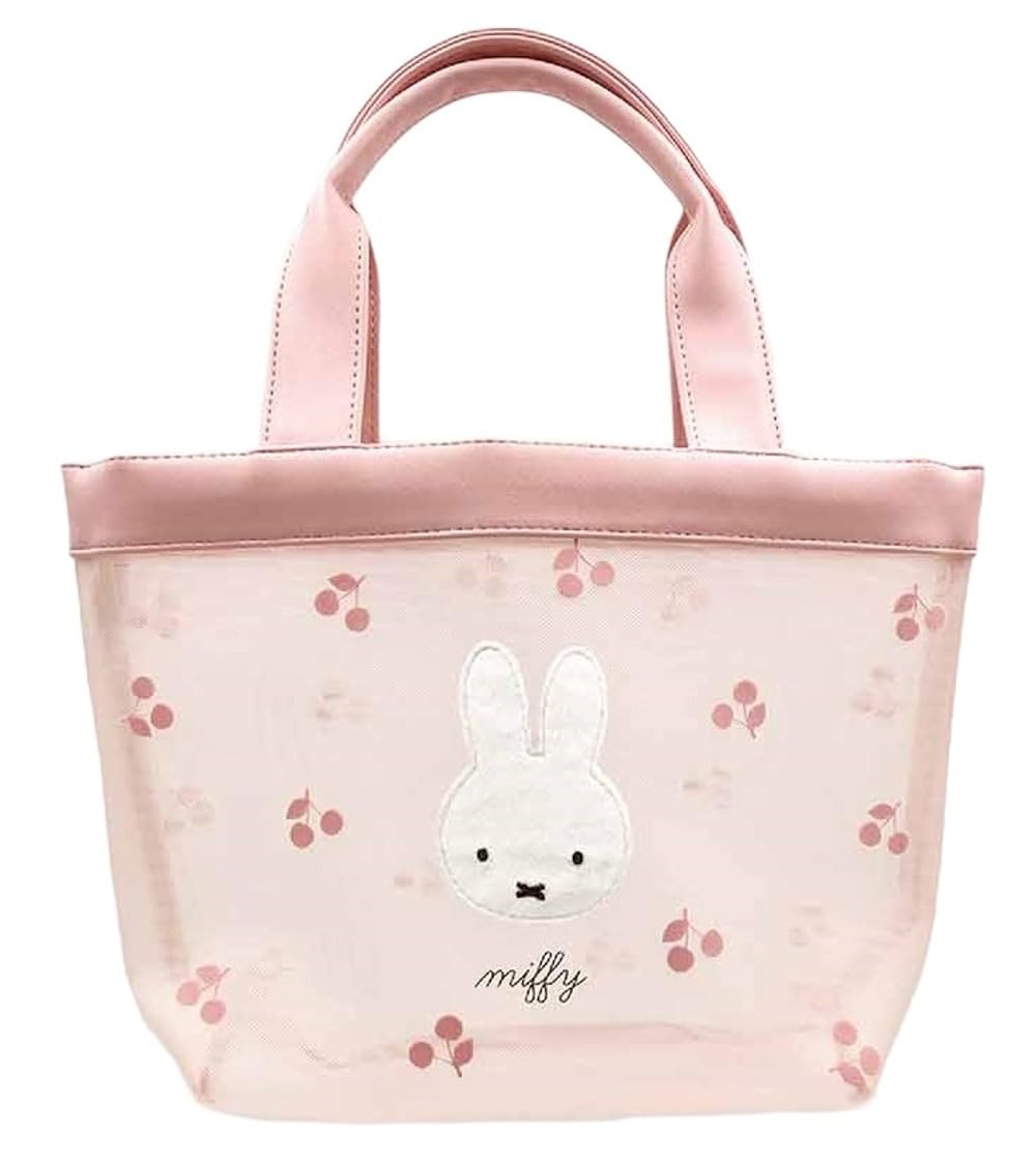 

Marimo Craft Miffy Cherry Fleur Series Mesh Mini Tote Bag, Pink, Approx. W310 x H250 x D110mm (DBM-2606)