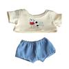 1 set Cartoon Dog Cotton Doll's Clothes Denim Shorts Plush Doll Clothes  Children's Gift