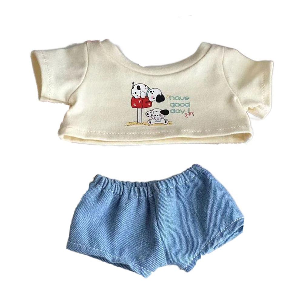 

1 set T-shirt 20cm Cotton Doll Clothes Cartoon Dog Plush Doll Clothes Doll Accessories 1 set