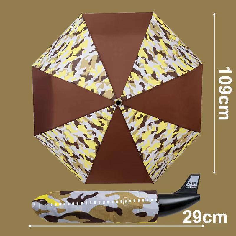 Creative Airplane Shape Umbrella Sunny and Rainy Folding Umbrellas UV Protection Beach Sunshade for Funny Parasol Gifts