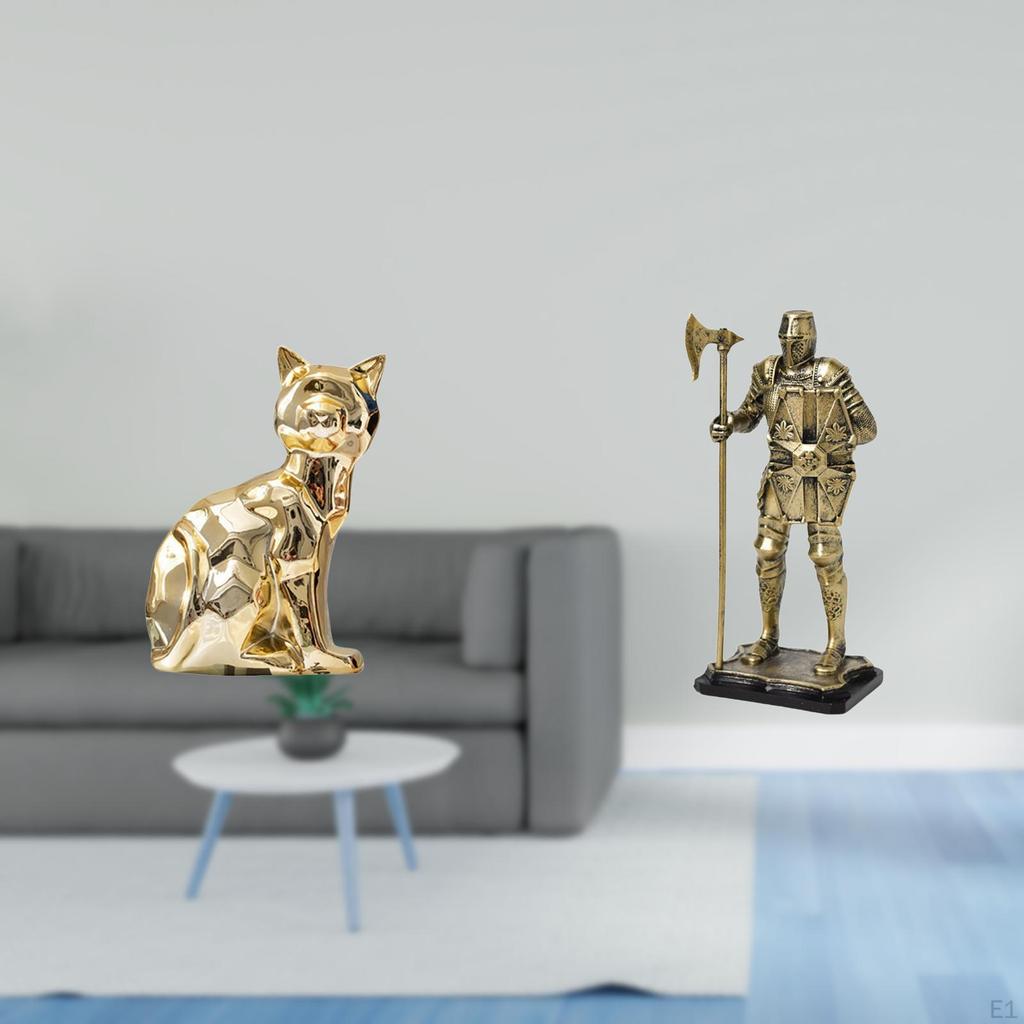 Knight Sculpture Decorative Figurine Animal Art Ornament for Fireplace Entryway Tabletop Bedroom