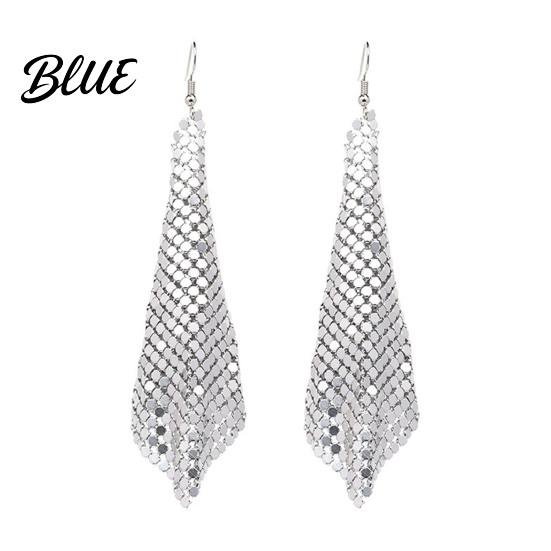 Detail-oriented Earrings 1 Pair Sequin Hook Geometric Design Long Statement