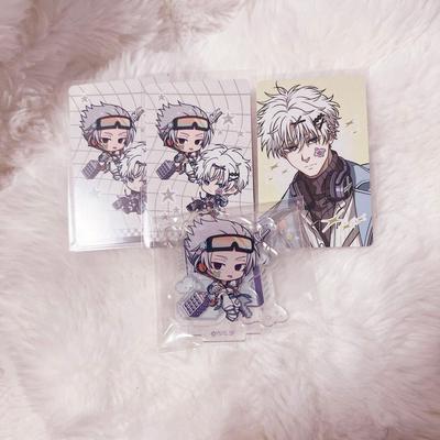 [USED] Sakamoto Days Decora Mini Character Acrylic Stand Raku Sura Aritsuki Kei Bonus Item