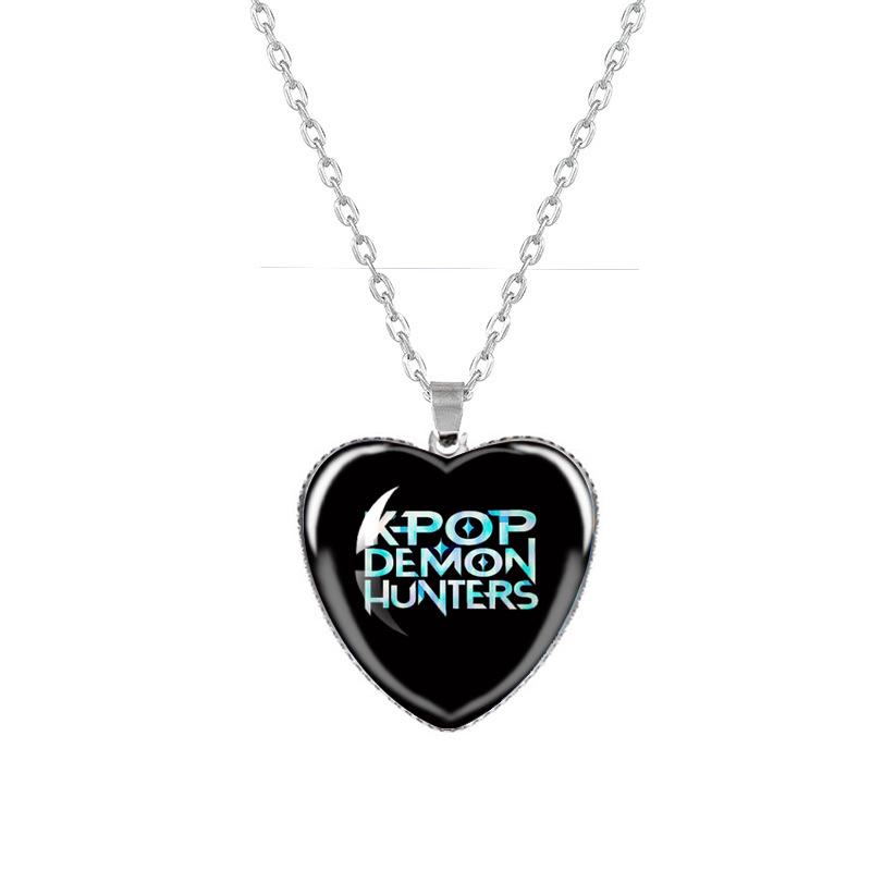 Kpop Demon Hunters Peach Heart Necklace: Anime-Inspired Jewelry for Fans