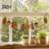 Boho Wohnkultur Herbst Holzgirlande Dekor, Rustikales Herbst Hängeornament mit Eichhörnchen Vintage Buchsbaum Anhänger Ahornblatt Tannenzapfen, Ernte