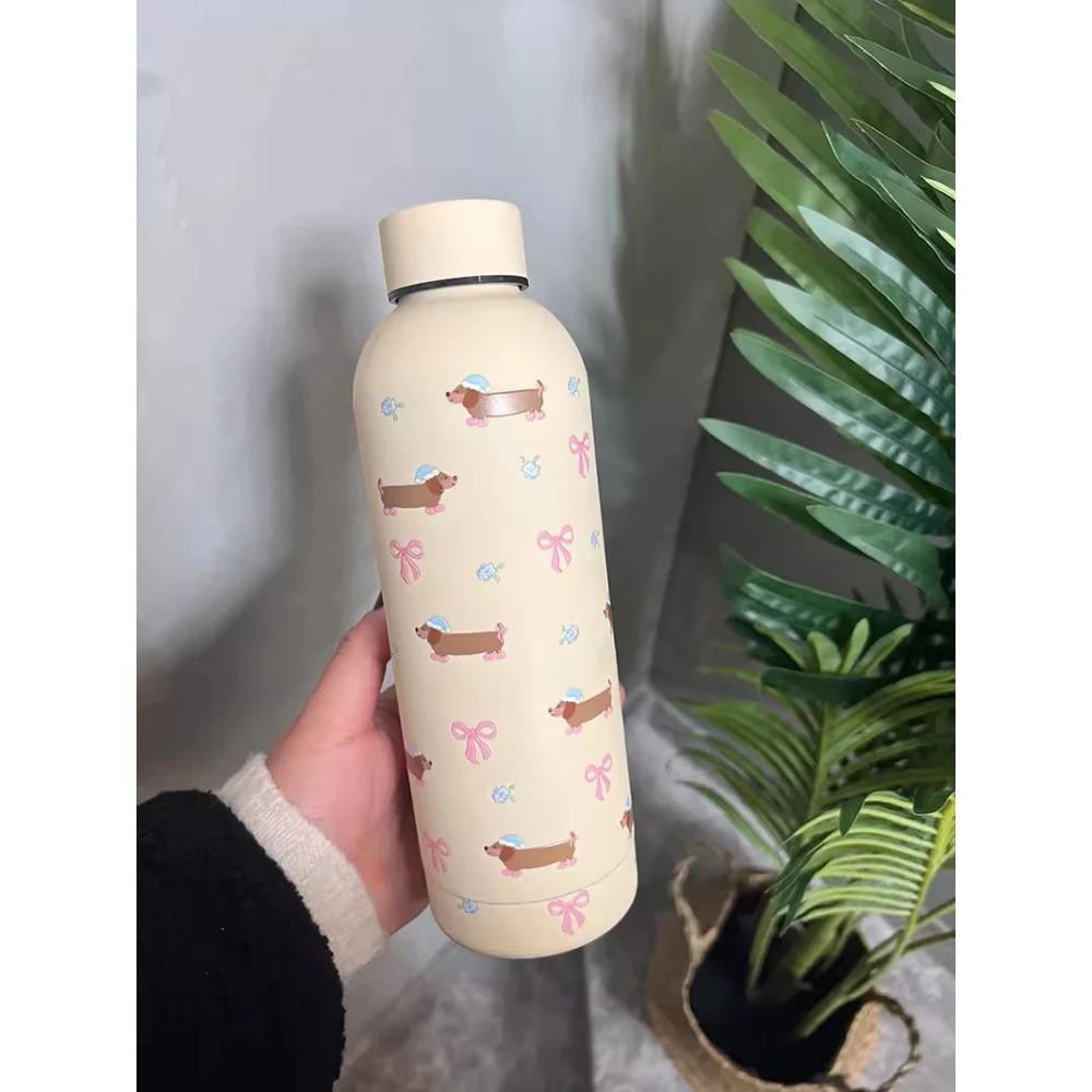 

Кавайный щенок, кофейный тамблер, термос из нержавеющей стали, чашка, милая корейская дорожная изолированная фляга, термобутылка для воды 500 мл 500ml