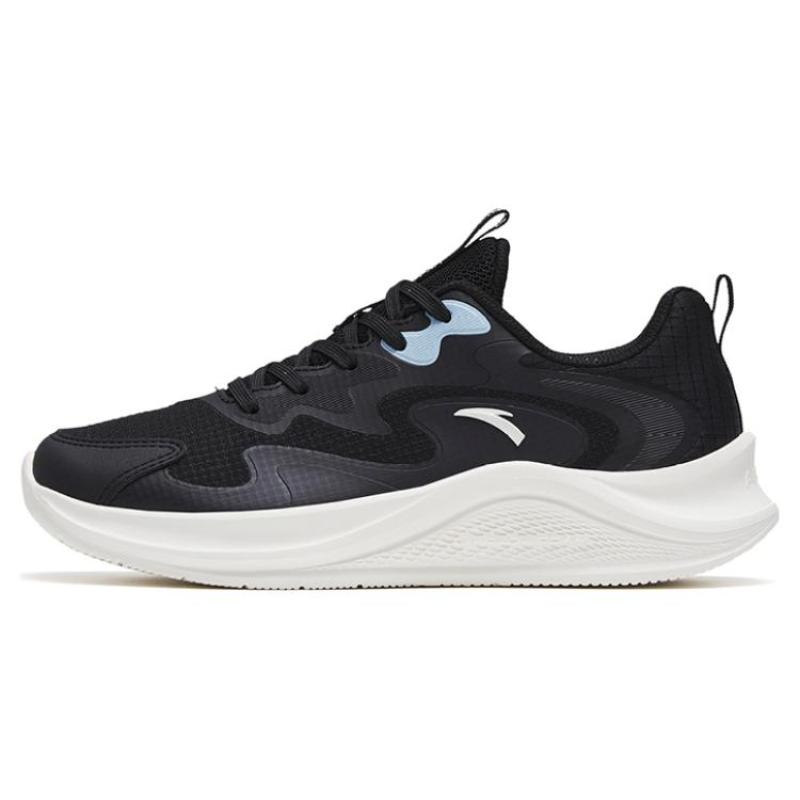 Anta Walk Slip Resistant, Abrasion Resistant, Breathable Low Top Running Shoes Women's Black Blue Sneakers 922315573-2