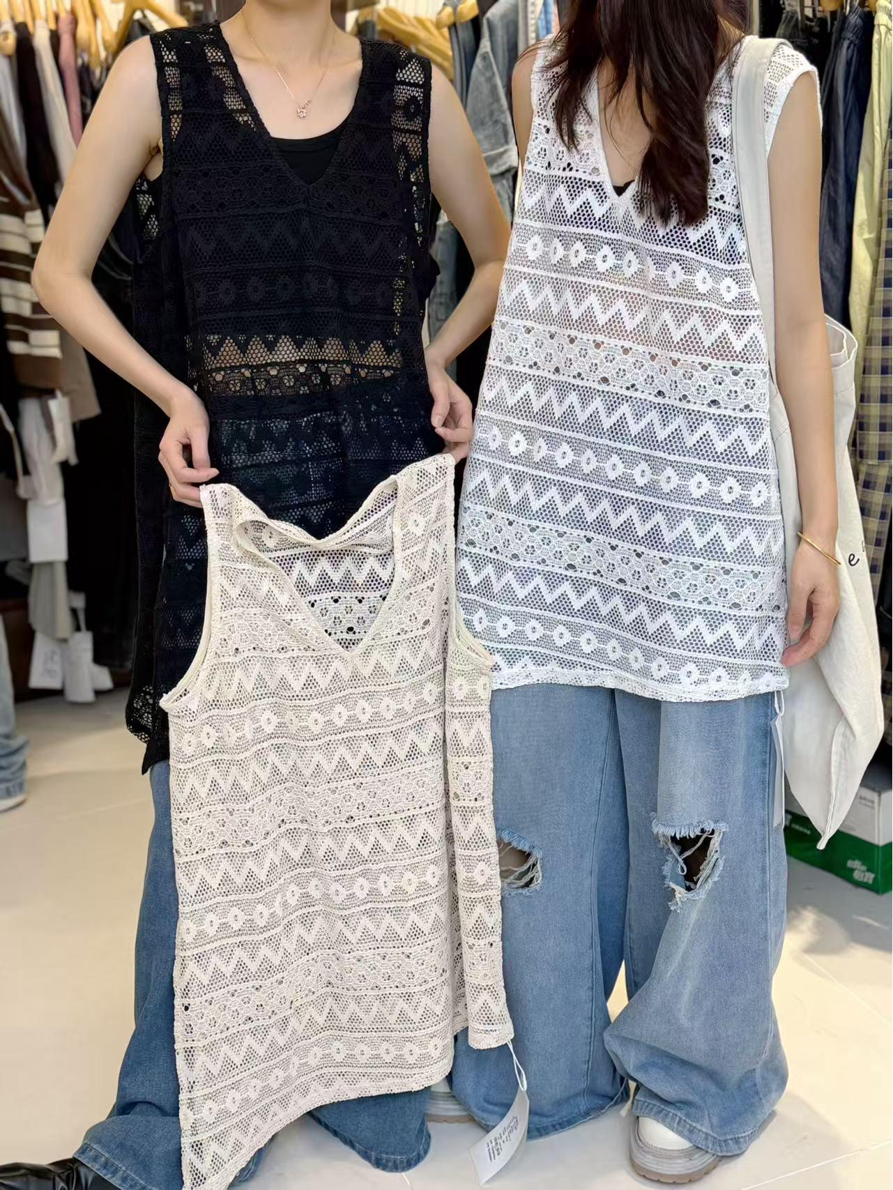 

Makuqie 552175 Летний свободный жилет большого размера в корейском стиле с многослойным дизайном One Size белый