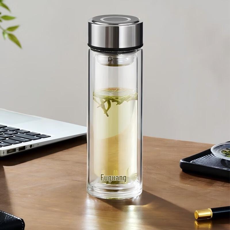 FUGUANG G2331 Double-Layer Glass Tea Bottle with Infuser