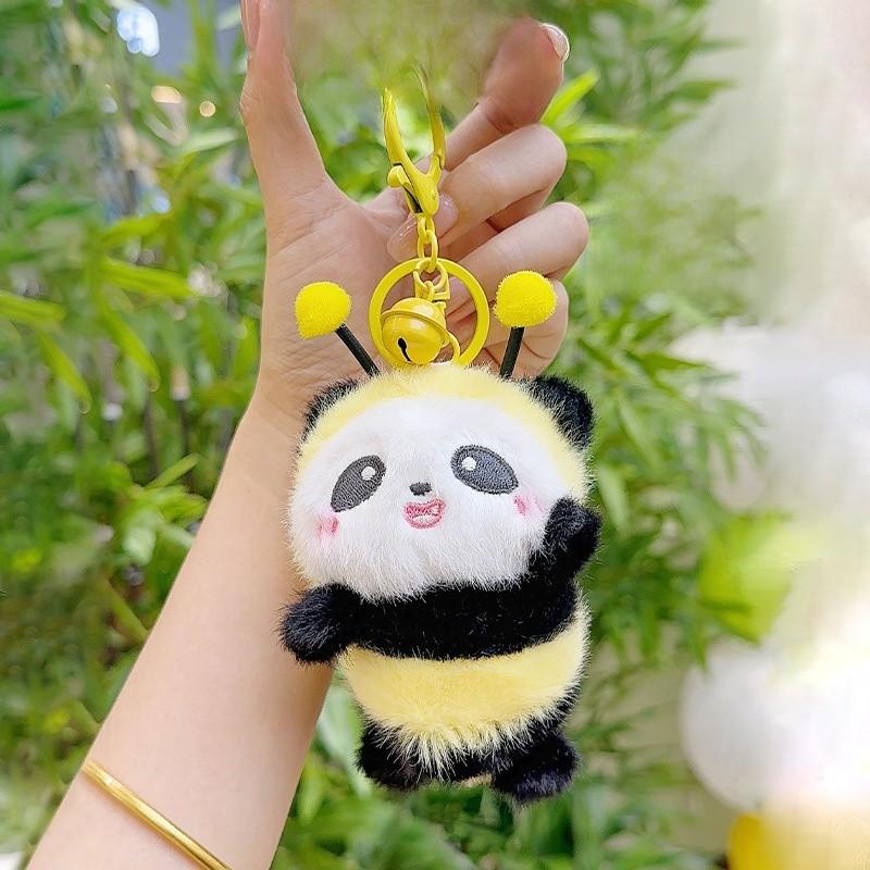 Cartoon Bumblebee Cute Panda Plush Keychain Gifts Collectors Carry Everyday