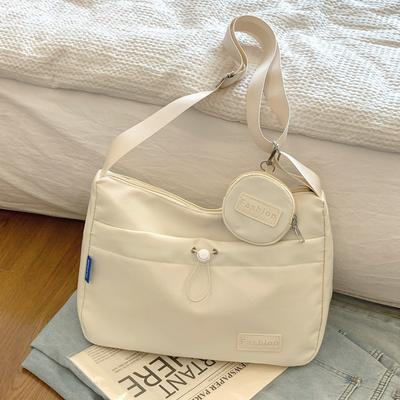 Wind Niche Versatile Girl Shoulder Messenger Bag, Japanese Students Simple Solid Color Sports And Leisure Commuter Bag