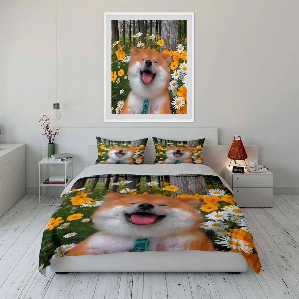 "Floral Dog Accessories Set" Multiple sizes kid's and adults' bedroom Exquisite 3PC bedding set, gift