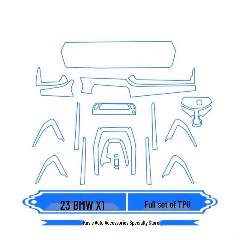 2023 BMW iX1 Interior Film Kit: Anti-Scratch TPU Screen Protector for Center Console and Navigation.