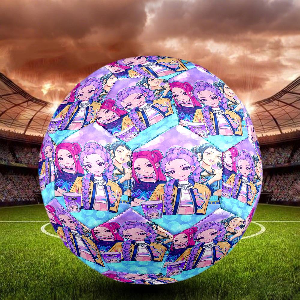 KPop Demon Hunters Print Size 5 Soccer Ball, Standard Match Football for Sports Game and Team Practice, Ideal Gift for Soccer Fans