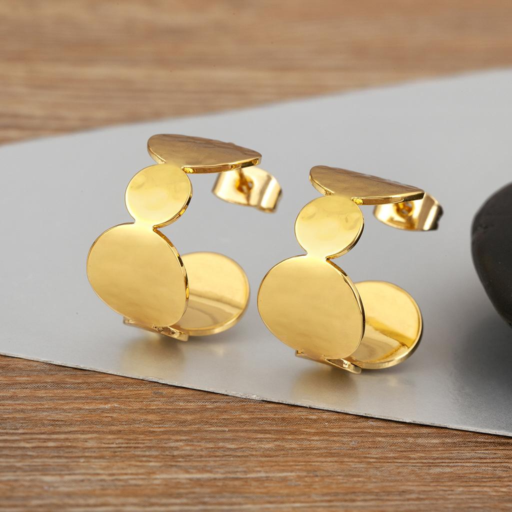Nidin New Trendy Copper Waterdrop Shape Stud Earrings For Women Female Anniversary Party Irregular Geometric Fashion Ear Jewelry