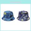 Sun Protection Fisherman Hat With Starry Night Oil Print Design For Outdoor Sunshade In Summer And Spring