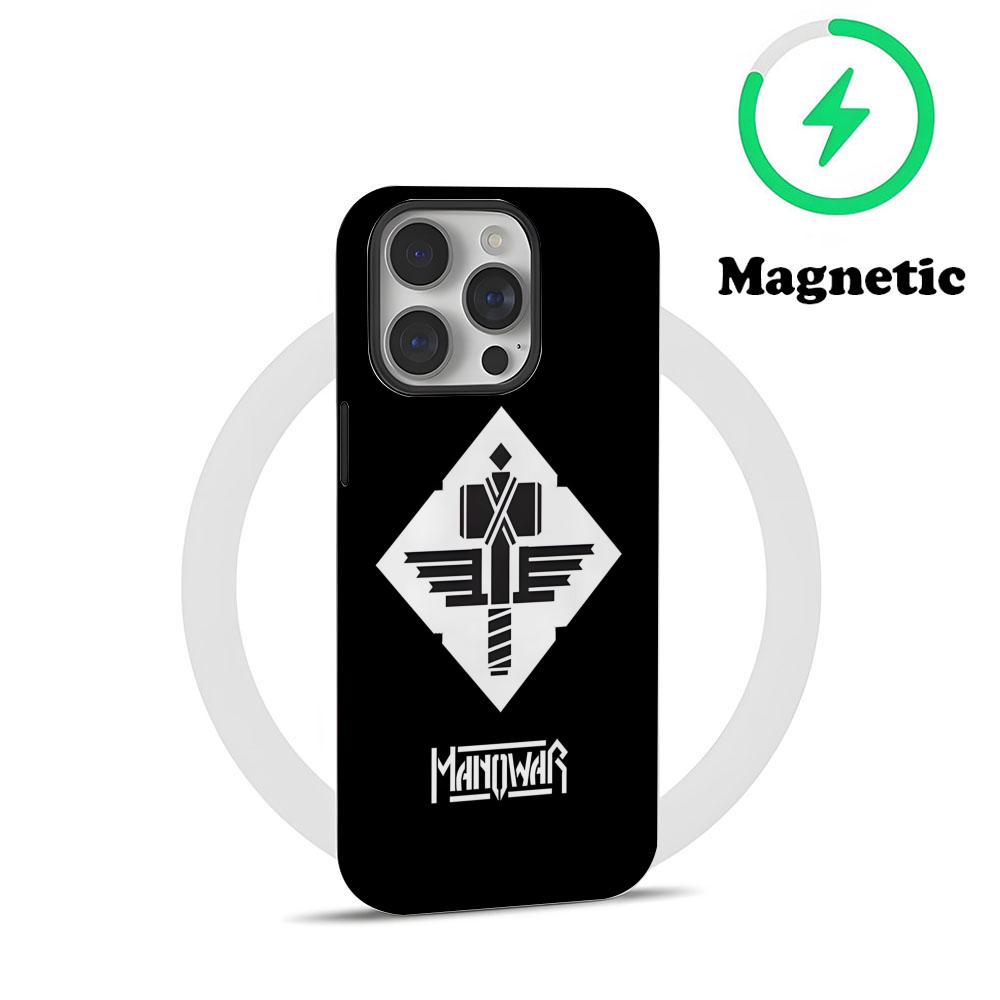 

Чехол для телефона Manowar Music Магнитный Для IPhone 16 15 14 13 12 11 Pro Max X XR XSMax 7 8 Plus Глянцевая пленка Жесткая крышка из ПК iPhone 16