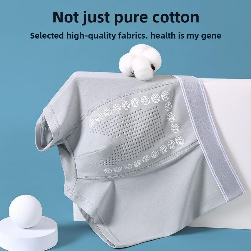 Large Size Men's Spring and Autumn Pure Cotton Anti Bacterial Bottom Crotch Waist Flat Angle Underwear