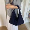 Simple Pleated Shoulder Bag Solid Color Underarm Bag Korean Nylon Crossbody Bags  Commuting