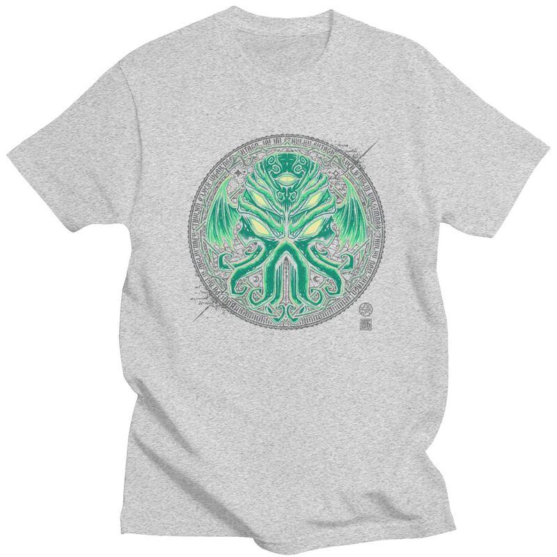 Custom Fashion Lovecraft Monster Cthulhu T Shirts Men Tshirts Casual Tee Tops 100 Cotton Oversized Tshirt Merch