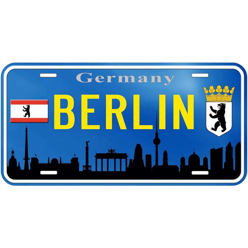 Vintage License Plates for Decoration Signs Barcelona Paris London Amsterdam Tags Metal Automotive Sign for Car Front Wall Decor