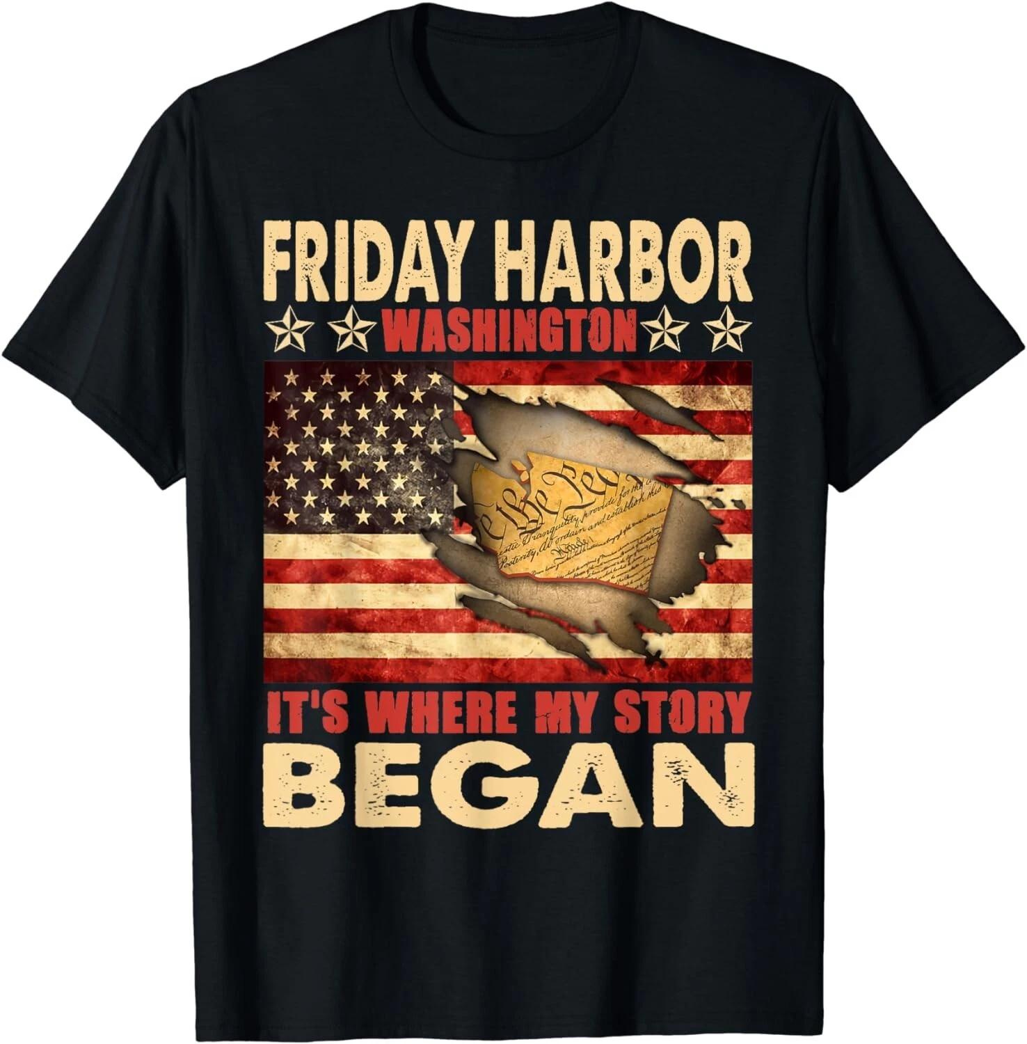 

Friday Harbor Washington USA Flag 4th Of July Gift Unisex T-Shirt 2XL