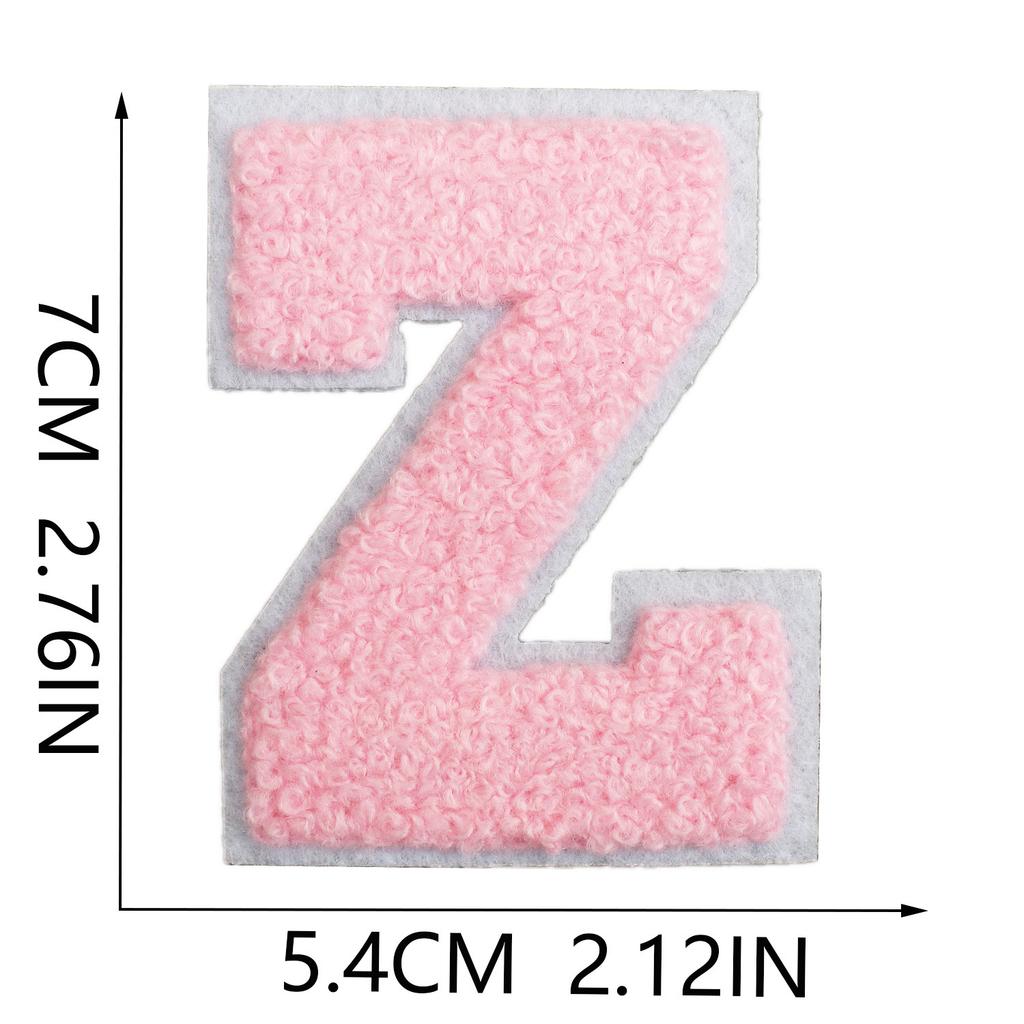 7Cm White Background Pink Character Embroidery Cloth Sticker English Towel Embroidery Letter Computer Embroidery Chapter Boy Embroidery Post